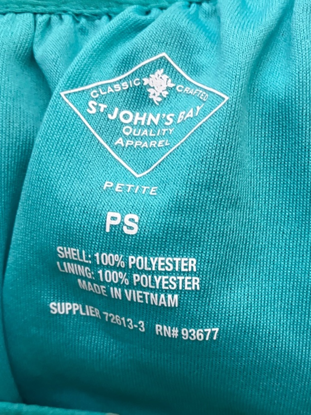 St. John's Bay Teal Floral Scoop-Neck Blouse - Picture 2 of 10